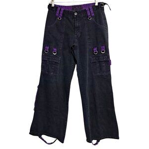 Tripp NYC Goth Pants Womens Size 9 Black & Purple Adjustable Gothic Streetwear B